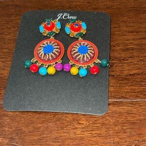 nwt J Crew Multicolor Statement Earrings